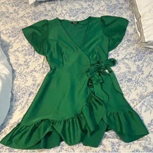 Emerald Green Wrap Dress